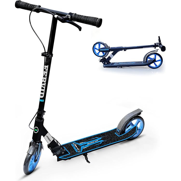 Foldable Adult Kick Scooter – 200mm Big Wheels with Disc Brakes