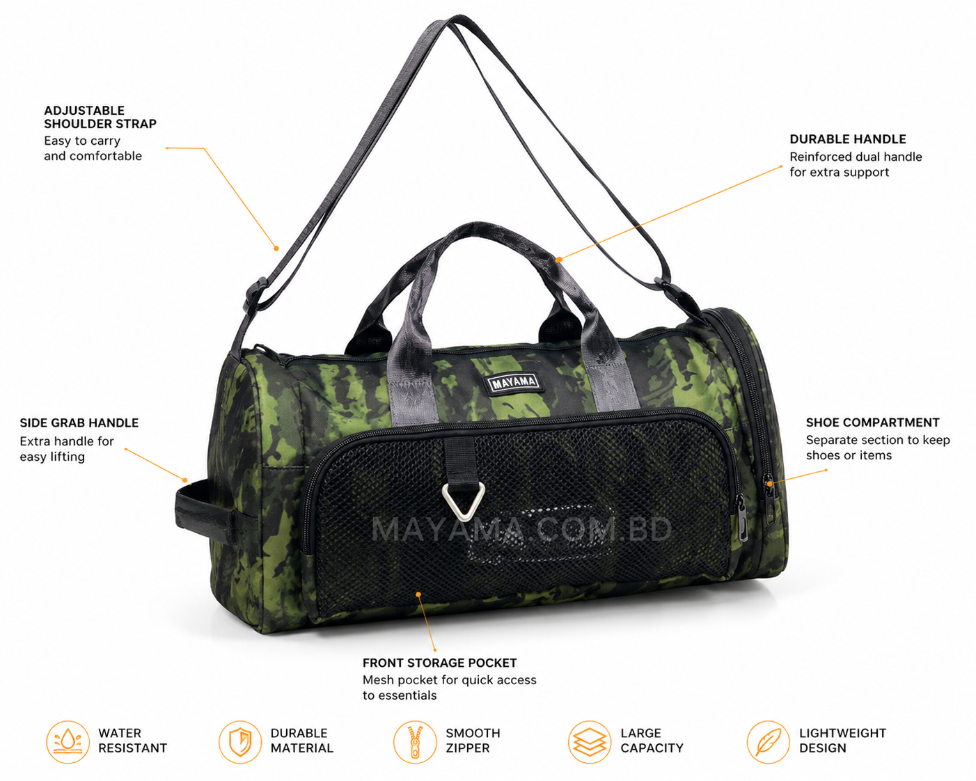 Gym Bag with Shoe Compartment – MAYAMA – Mayama.com.bd