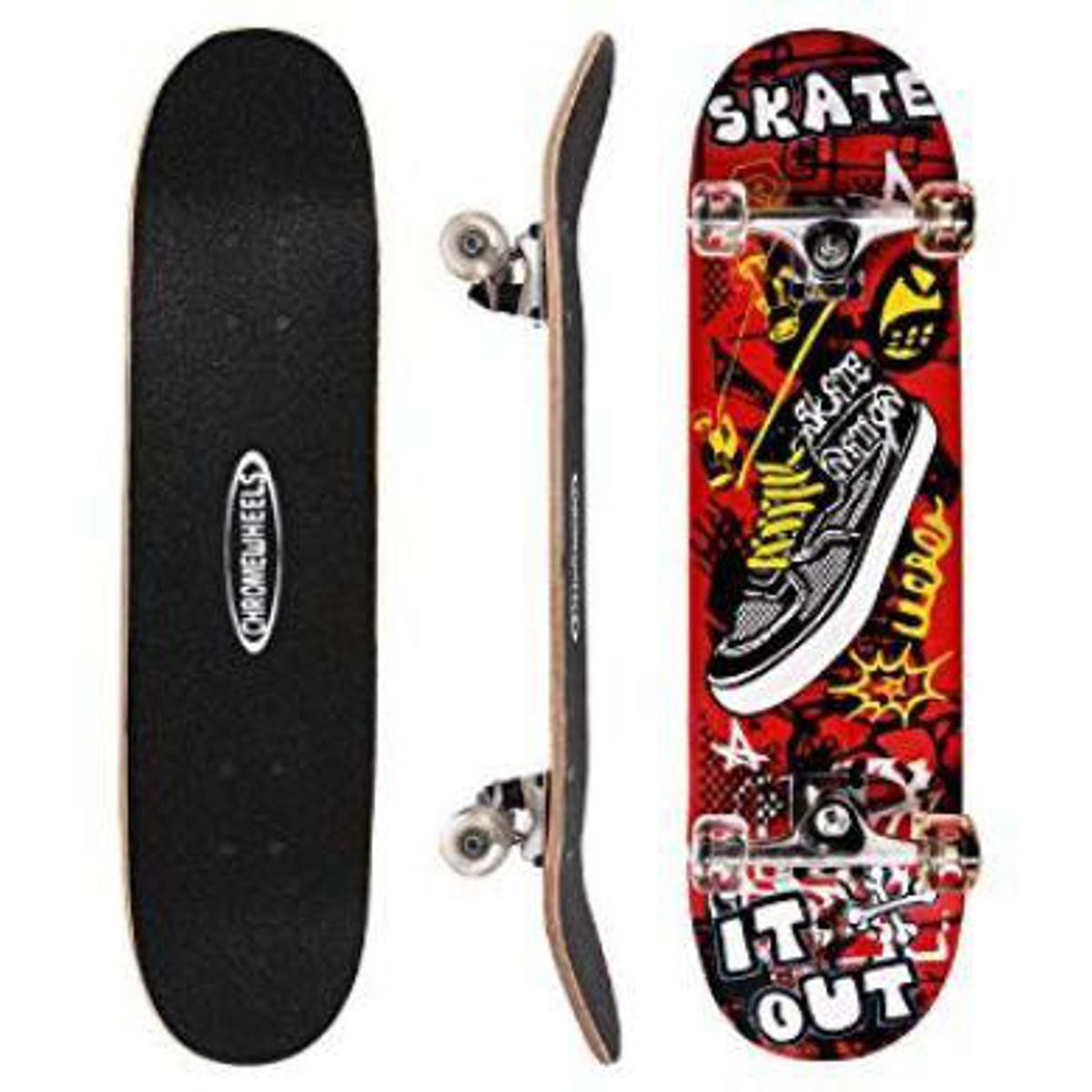 Medium Skateboard – Multicolor, 28 Inch with Smooth Ball-Bearings