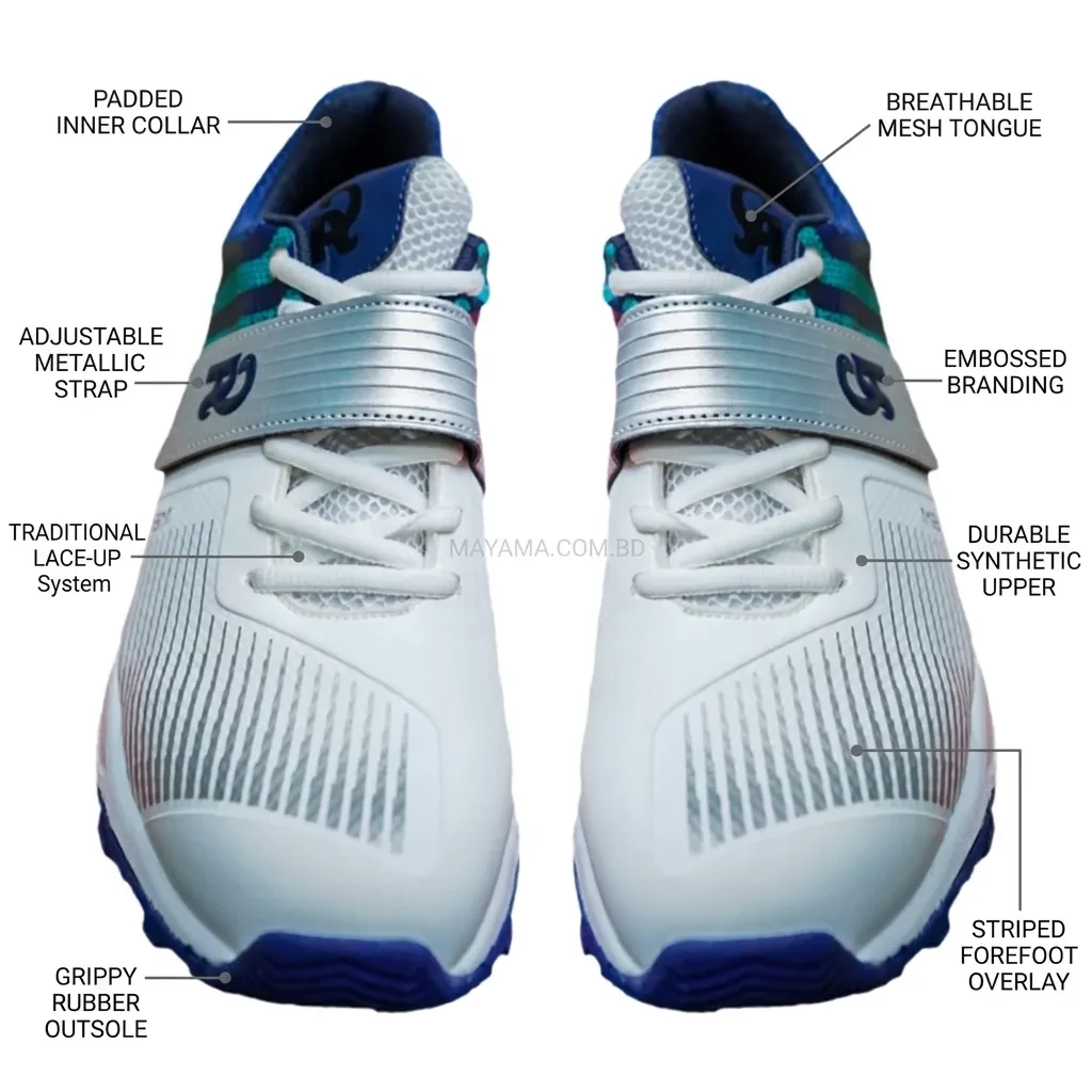 রাবার স্পাইক বুট CA (White & Blue)