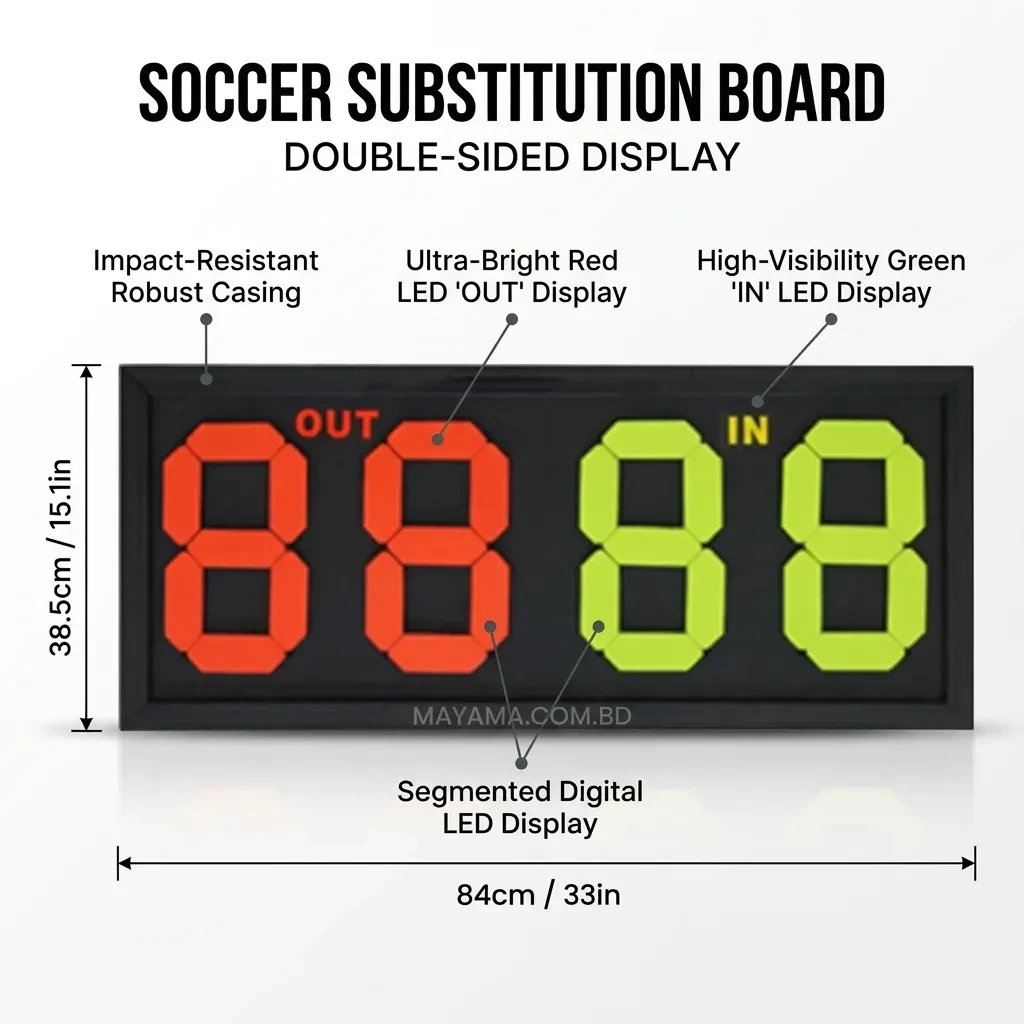 Portable 4-Digit Football Substitution Scoreboard – Mayama